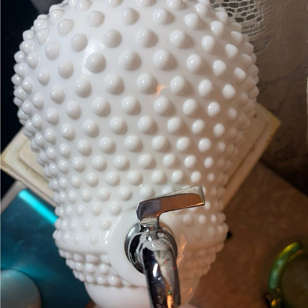 Vintage Fenton Hobnail Milk Glass Water fountain/dispenser